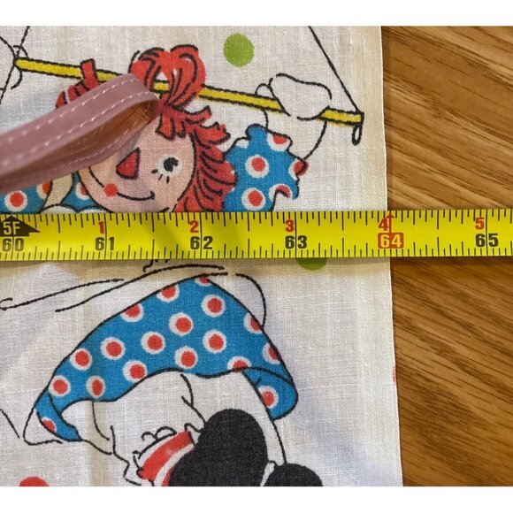 Raggedy Ann & Andy Twin Flat Sheet Polka Dot Circus Bobbs-Merrill Company 64x92" - Picture 6 of 6